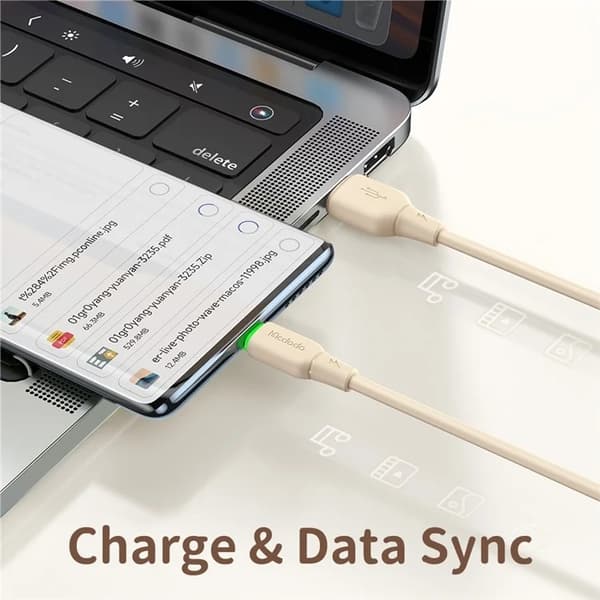 MCDODO USB-A - USB-C 6A Kabel 1.2M CA-475 Alpha - Beige Beige