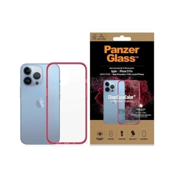 PanzerGlass Mobilskal till iPhone 13 Pro Antibacterial - Transparent/Rosa Transparent