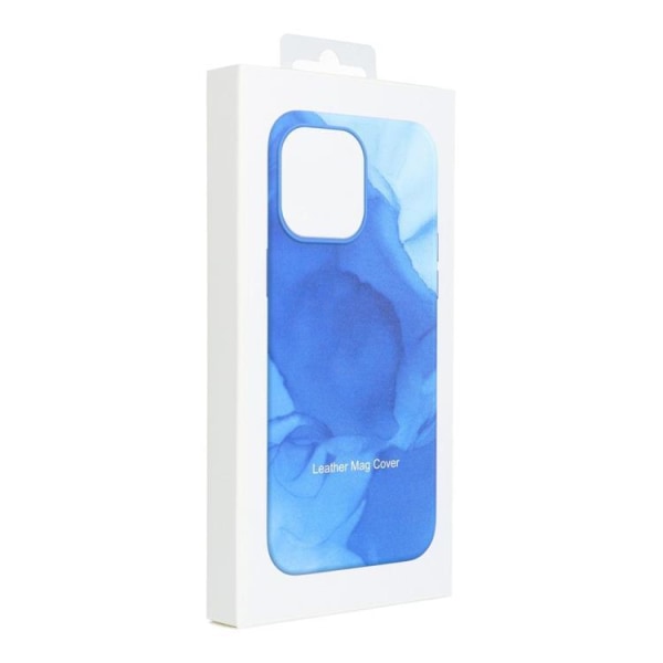 iPhone 13 Pro Max Magsafe Mobilskal Läder - Blå Splash