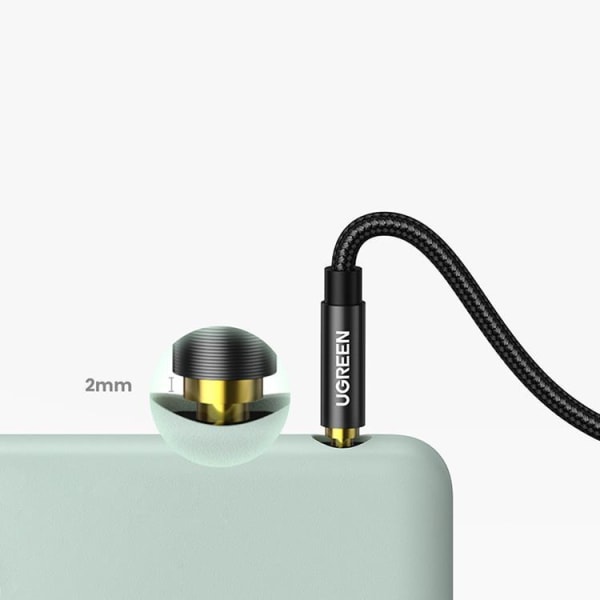 Ugreen Ljudkabel 2 x Minijack 3.5 mm 2m - Svart