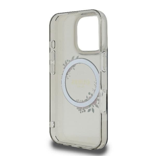 Guess telefontaske til iPhone 16 Pro Max MagSafe IML Blomsterkrans - Sort Black