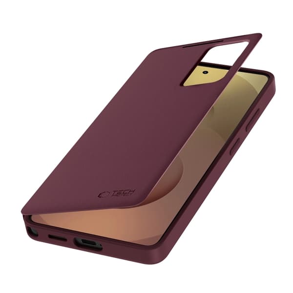 Tech-Protect Plånboksfodral För Galaxy S26 Ultra Smart - Mulberry Vinröd