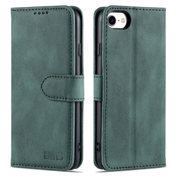 AZNS iPhone SE (2022)/SE (2020)/8/7 Plånboksfodral Konstläder - Grön