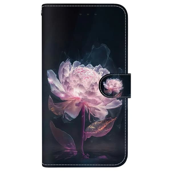 Sony Xperia 1 VII Konstläder Plånboksfodral Pattern Printing - Lila Peony Lila