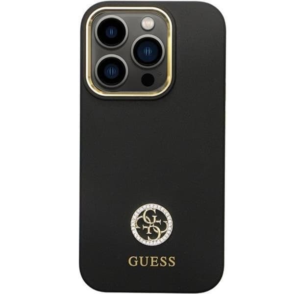 Guess iPhone 13 Pro/13 Mobilskal Silikon Logo Strass 4G - Musta Black