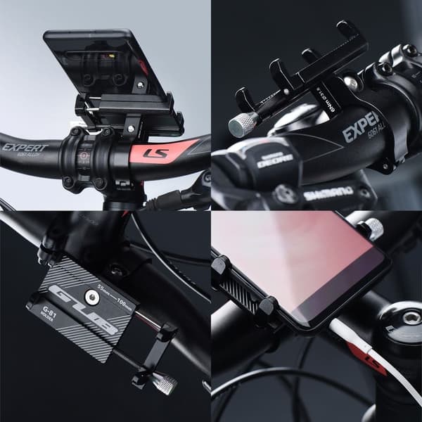 Mobilholder til cykel GUB G81 Aluminium Sort Black