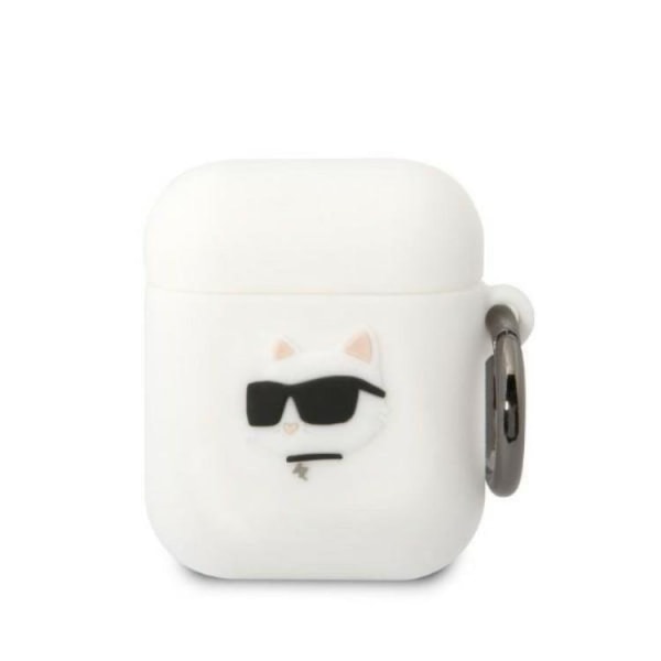 Karl Lagerfeld AirPods 1/2 Shell Silikone Choupette Head 3D - Hvid