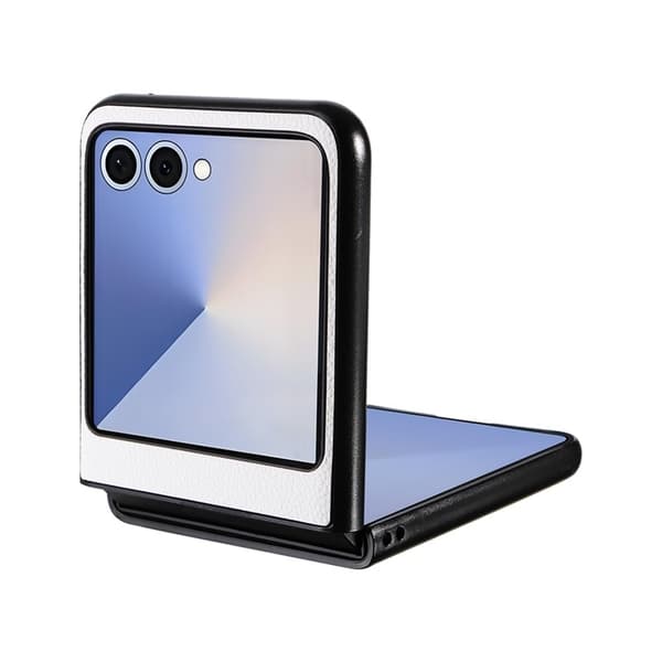 Mobilskal till Galaxy Z Flip7 Litchi Texture Läder - Vit Vit