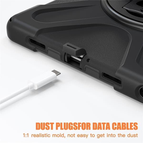Mobilskal till Galaxy Tab A9 Plus Silikon Rotary Kickstand Svart