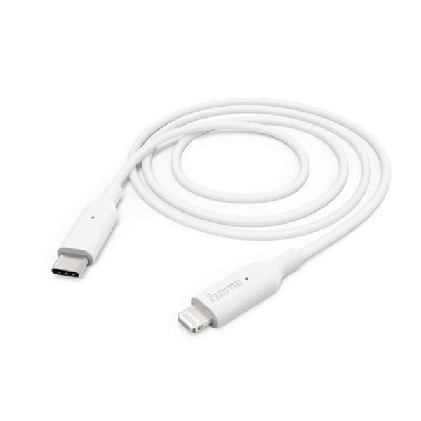 HAMA Laddningskabel USB-C till Lightning 1,0m Vit