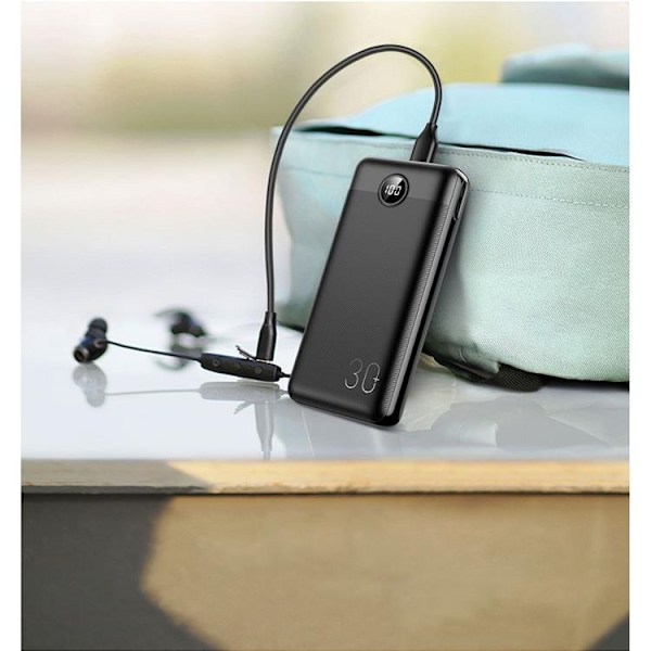 VEGER Powerbank 30000 mAh PD QC 3.0 3A 20W L30 - Svart