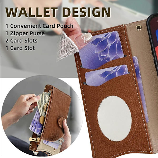 OnePlus 15 5G Plånboksfodral Irregular Tail Style Konstläder Brun