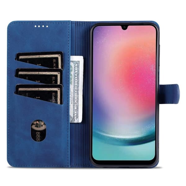 AZNS Samsung Galaxy A35 5G Plånboksfodral i Konstläder - Blå