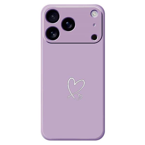 Mobilskal till iPhone 17 Pro Vit Love Pattern TPU - Lila Lila