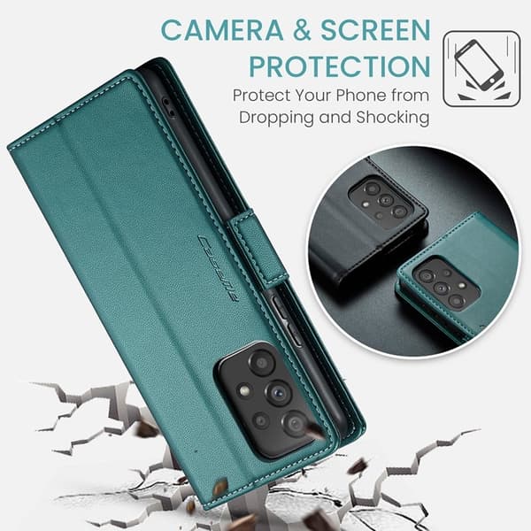 CASEME Plånboksfodral Konstläder för Samsung Galaxy A53 5G - Grön