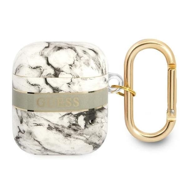 Guess Airpods Skal Marble Strap Collection - Grå Grå