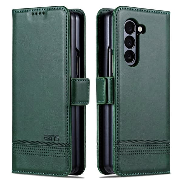 AZNS Samsung Galaxy Z Fold6 Plånboksfodral Konstläder - Grön