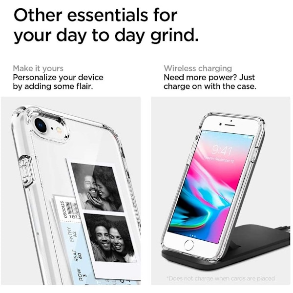 Spigen Ultra Hybrid Skal iPhone 7/8/SE (2020/2022) - Crystal Clear