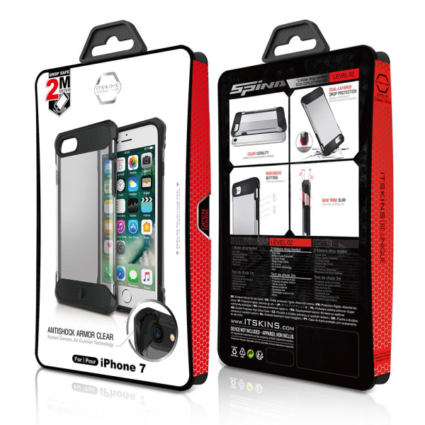 Itskins Spina -kotelo iPhone 7 Plus -puhelimelle - musta Black