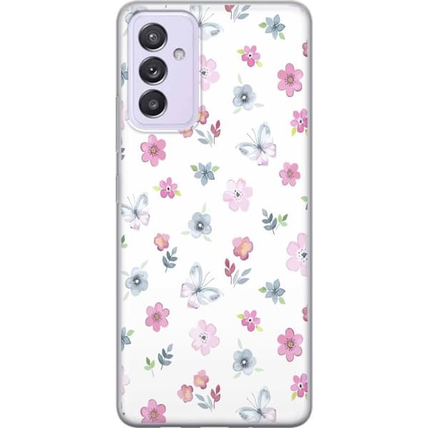 Telefontaske til Samsung Galaxy A82 5G med blomster og sommerfugle