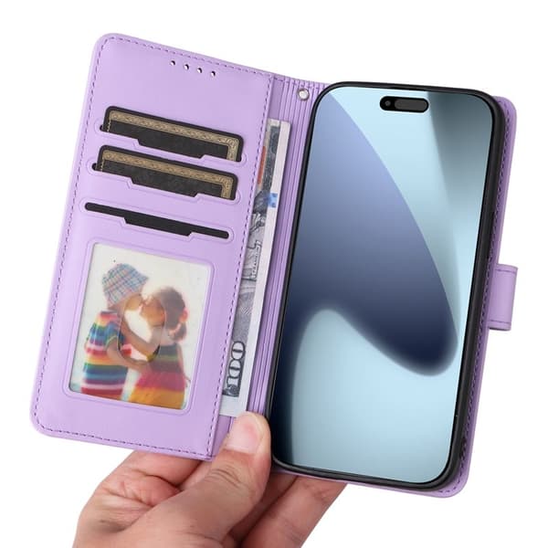 BETOPNICE iPhone 17 Pro Plånboksfodral - Avtagbart Konstläder - Lila