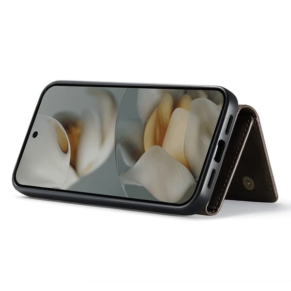 DG.MING Google Pixel 10 Pro XL Konstläder Plånboksfodral Detatchable M1 - Brun Brun