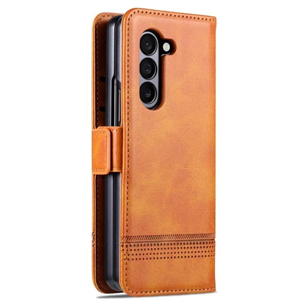 AZNS Samsung Galaxy Z Fold6 Plånboksfodral Konstläder - Brun