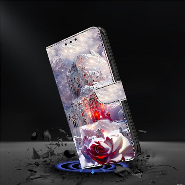 Galaxy A17 5G Konstläder Plånboksfodral Pattern Printing - Castle