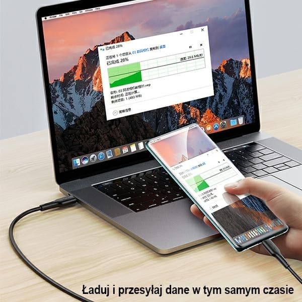 USAMS U43 USB-C/USB-C Kabel 100W PD 5A 1.2m SJ459USB01 - Svart