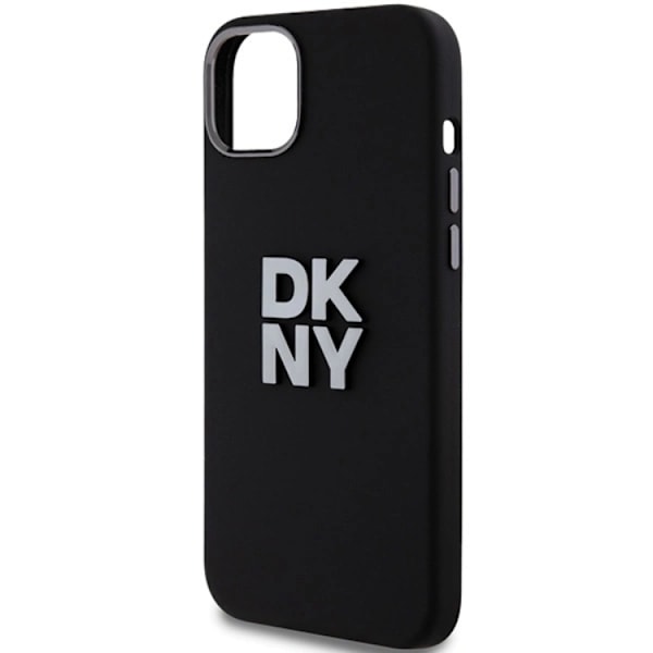 DKNY iPhone 15/14/13 Mobilskal Liquid Silikon Metal Logo - Svart