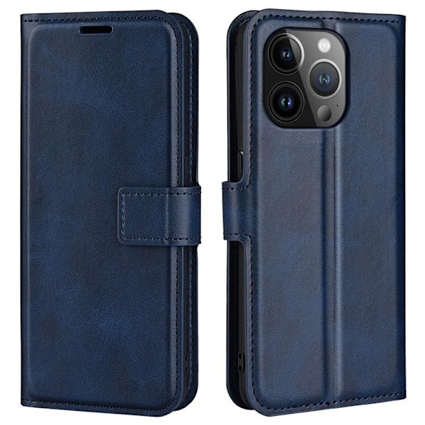 iPhone 15 Pro Max Plånboksfodral Calf Flip Folio - Blå