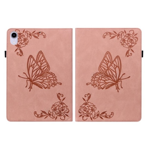 iPad mini 6 (2021) Fodral Imprinted Butterfly Flower - Rosa