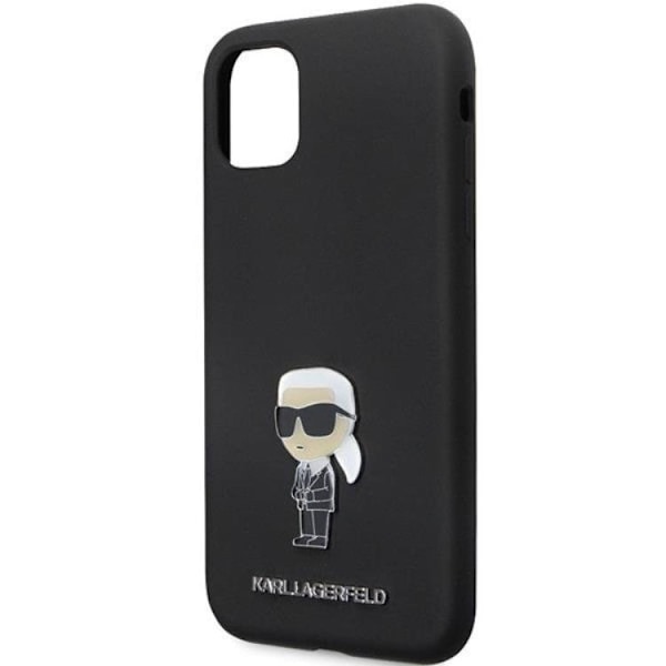 KARL LAGERFELD iPhone 11/XR Mobilskal Silikon Ikonik Metal Pin Svart