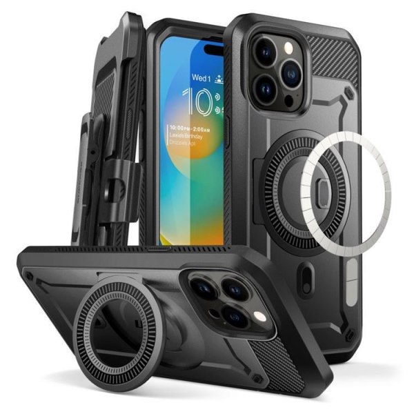 Supcase iPhone 15 Pro matkapuhelimen suojakuori Magsafe UB Pro - musta