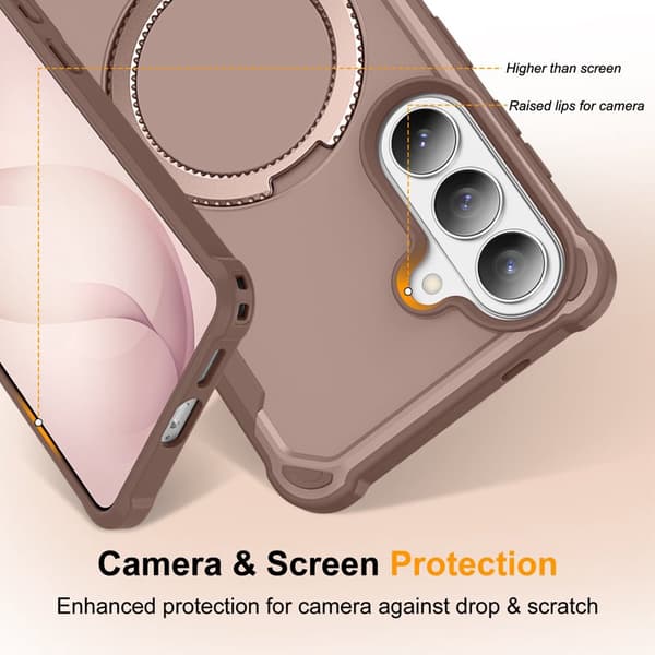 Mobilskal för Samsung Galaxy S26 Plus Magnetiskt Kickstand TPU + PC - Guld