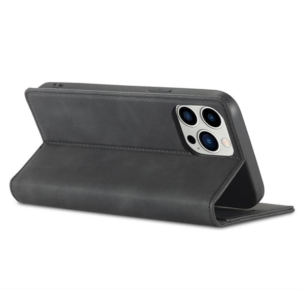LC.IMEEKE iPhone 15 Pro Plånboksfodral i Konstläder- Svart