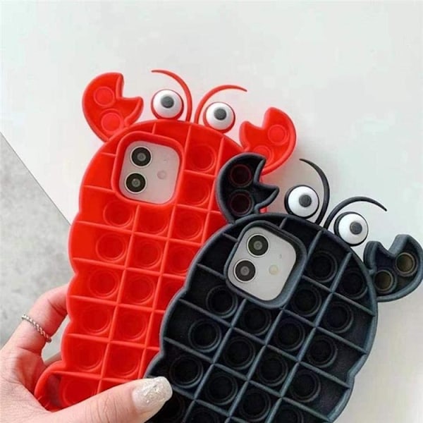 Crab Pop it Fidget Skal til iPhone 11 - Rød Red