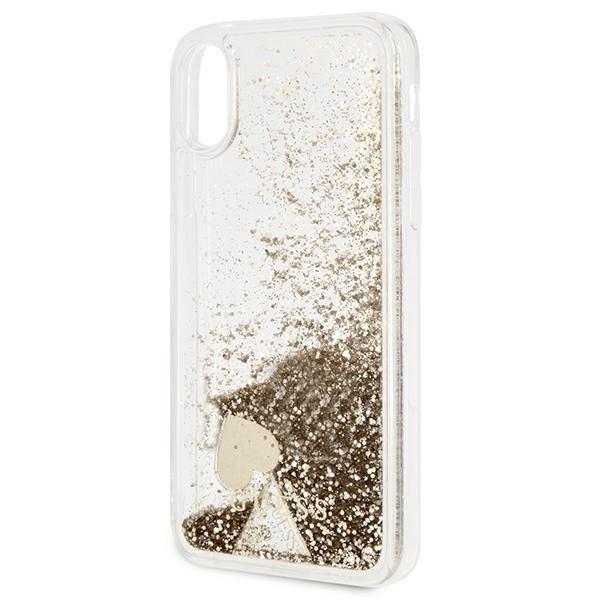 Guess iPhone X/XS Cover Glitter Charms - Guld