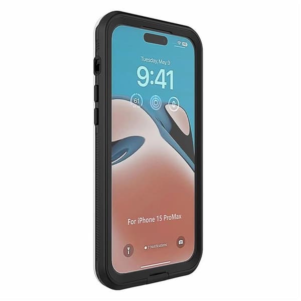 iPhone 15 Pro Mobilcover IP68 Vandtæt - Sort Black