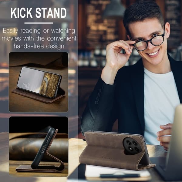 CASEME 013 Case OnePlus 13 Plånboksfodral Konstläder - Kaffe