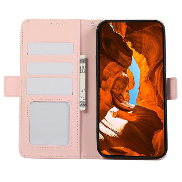 ABEEL iPhone 17 Plånboksfodral Konstläder med RFID-Skydd - Rosa