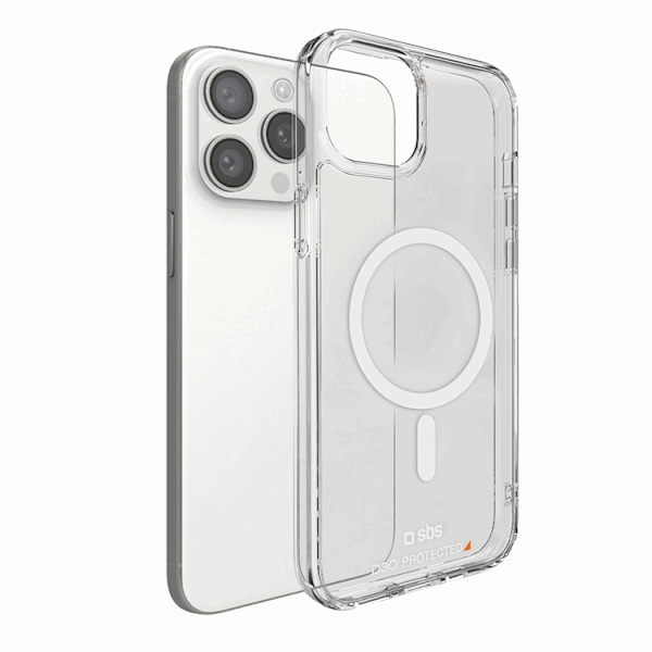 SBS Mobilskal till iPhone 15 Pro Max Magsafe D3O - Transparent