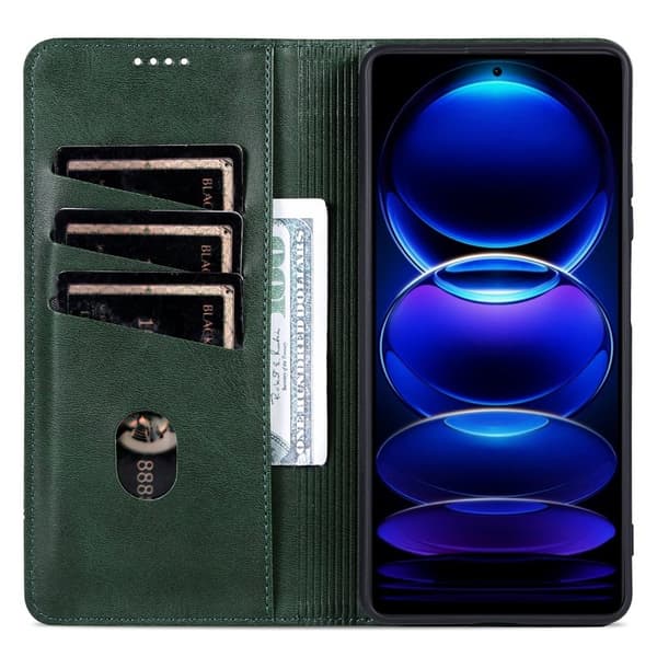 AZNS Samsung Galaxy A06 Plånboksfodral Konstläder - Grön