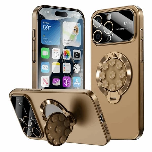 Mobilskal till iPhone 16 Pro Max Magsafe Sugkopphållare Kickstand - Brons Brun