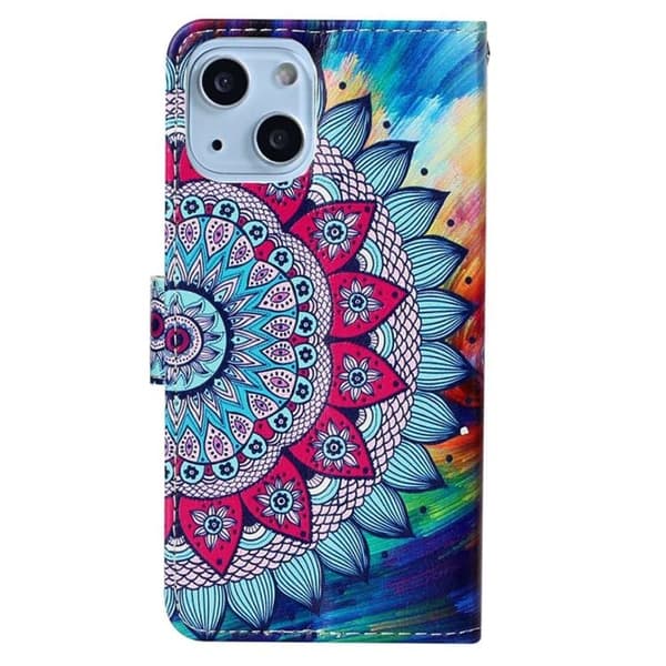 iPhone 14 Plus Plånboksfodral Folio Flip - Mandala Flower Flerfärgad