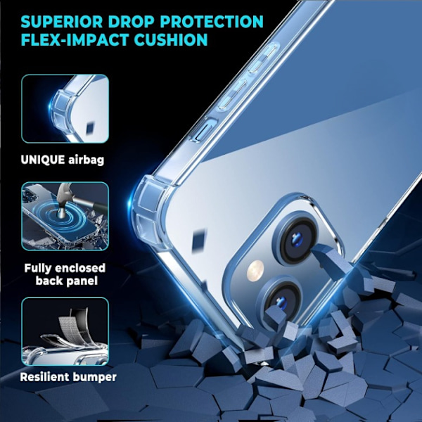 BOOM Mobilskal till iPhone 15 Plus Shockproof TPU - Clear Transparent