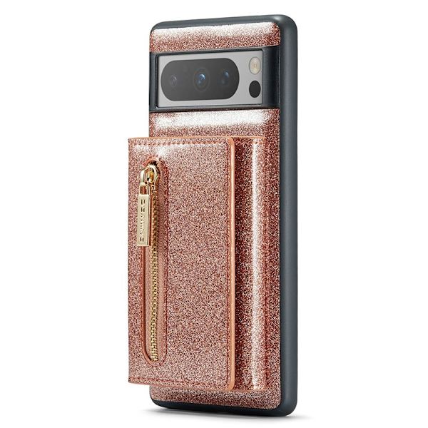 DG.MING M3 Series Konstläder Plånboksfodral för Google Pixel 8 Pro Roséguld
