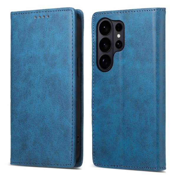 Samsung Galaxy S26 Ultra Plånboksfodral RFID Skydd Konstläder - Blå