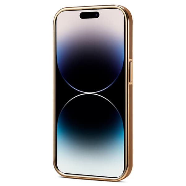 DENIOR Mobilskal till iPhone 14 Pro Max PC+TPU+Äkta Läder - Khaki