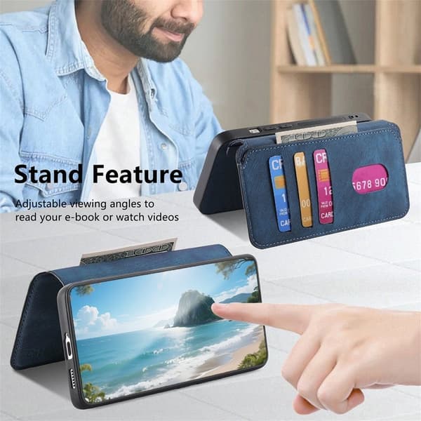 CASENEO För Nothing Phone (3a) Magnetiskt Plånboksfodral Konstläder - Blå